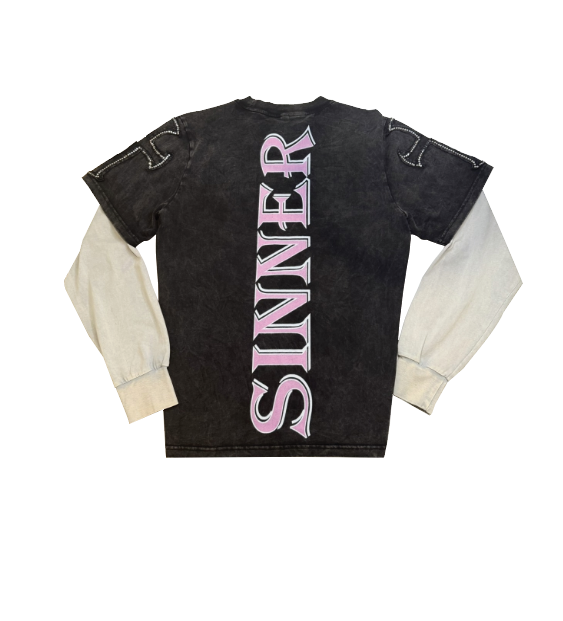 Black "HOLY TRNITI" Long-Sleeve